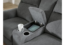 barnsana gravel power reclining console loveseat   