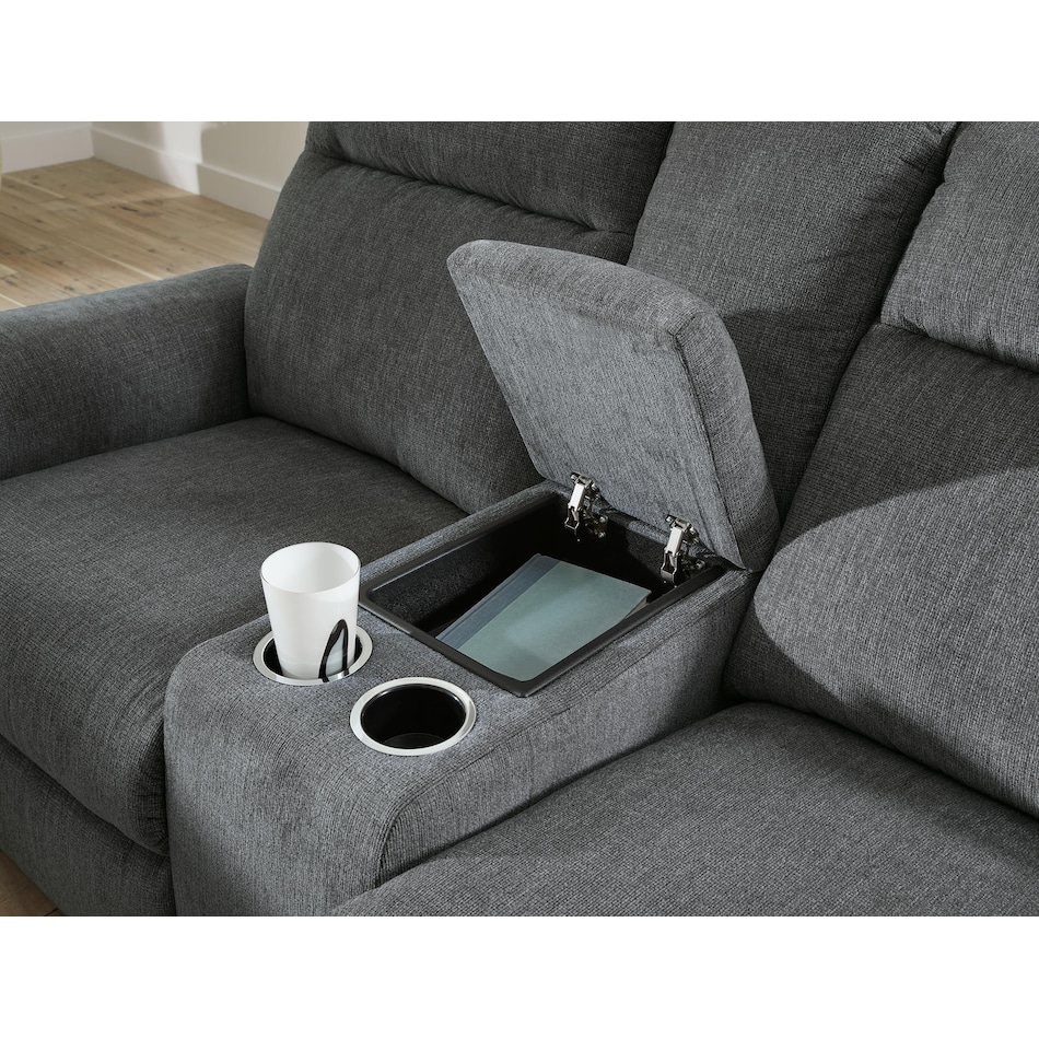 barnsana gravel power reclining console loveseat   