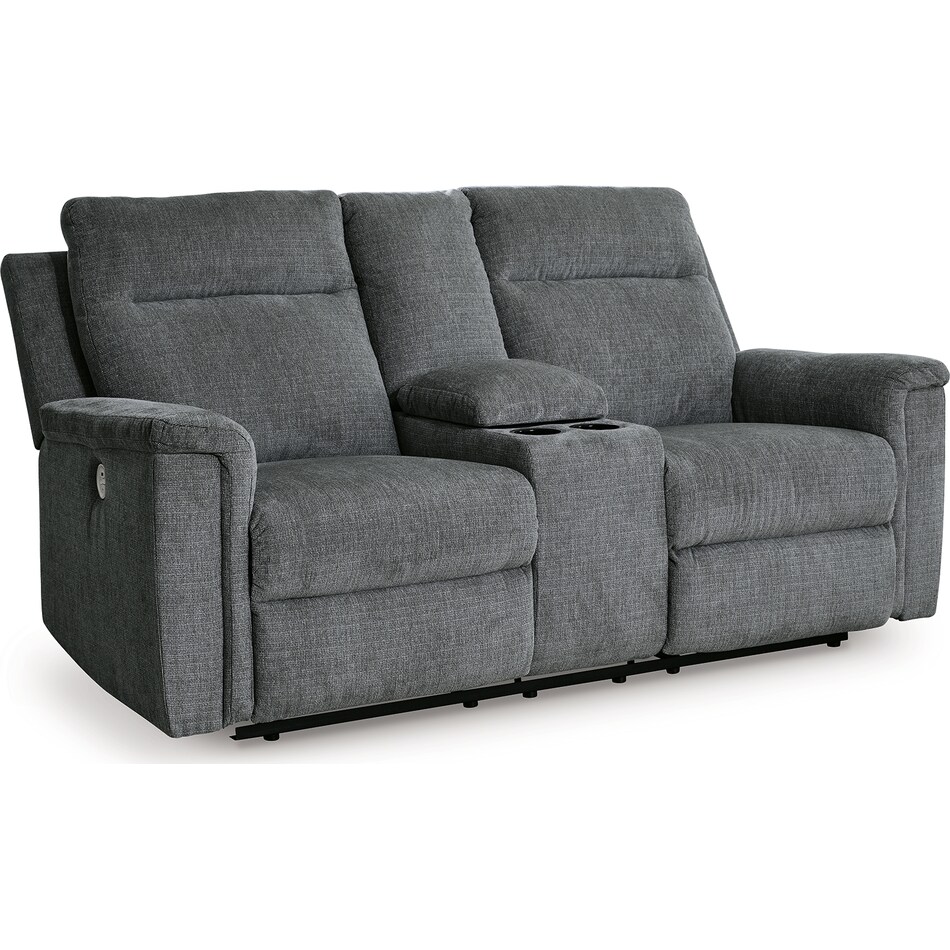 barnsana gravel power reclining console loveseat   