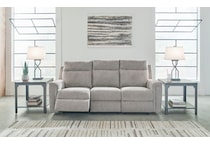 barnsana grey power reclining sofa   