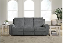barnsana grey power reclining sofa   