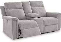 barnsana power reclining console loveseat   