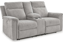 barnsana power reclining console loveseat   