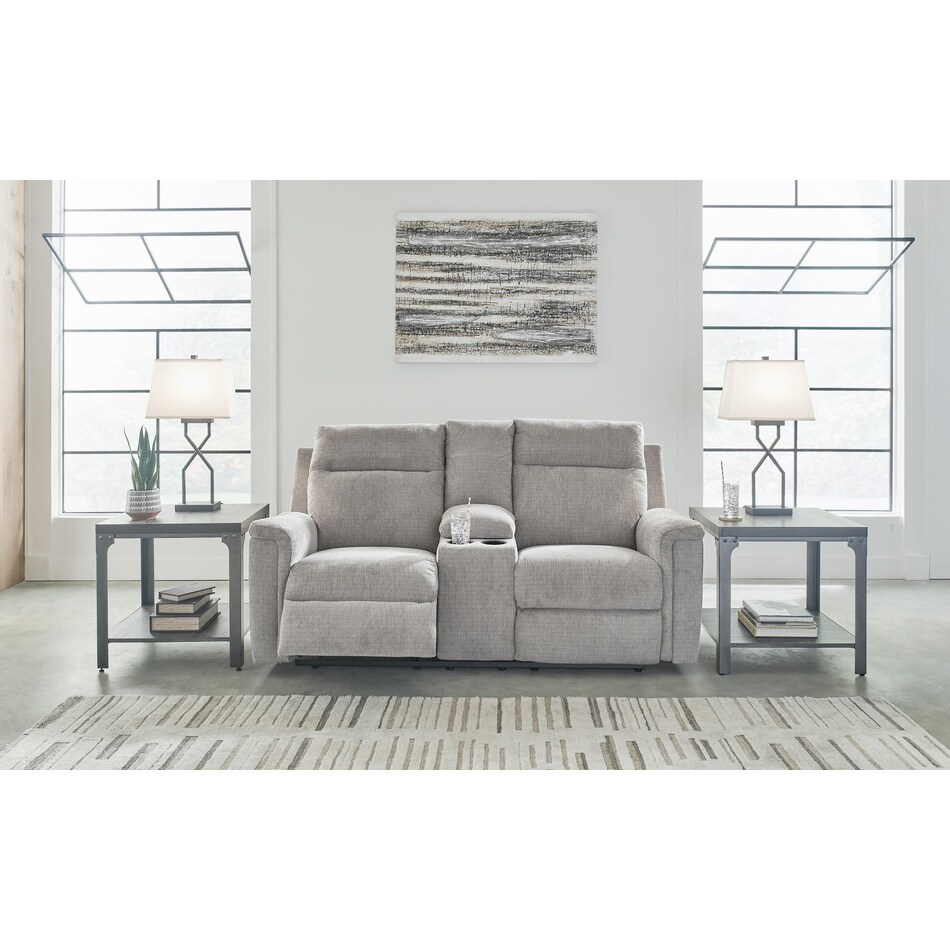 barnsana power reclining console loveseat   