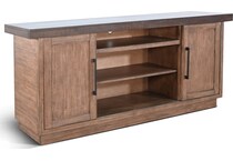 bartlett buckskin and tobacco leaf console   
