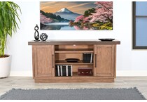 bartlett buckskin and tobacco leaf console   