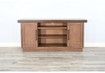 bartlett buckskin and tobacco leaf console   