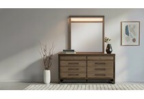 bartlett buckskin and tobacco leaf mirror   