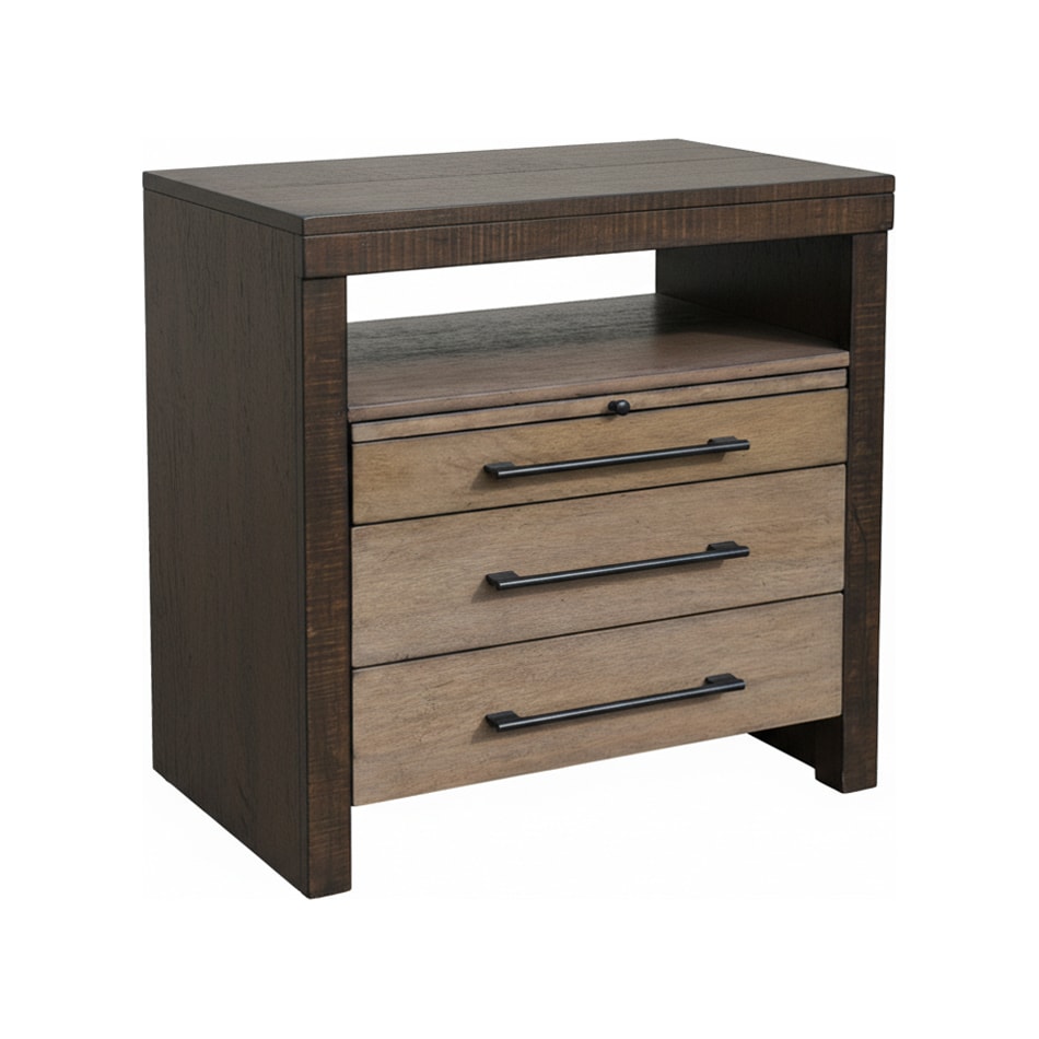 bartlett buckskin and tobacco leaf nightstand   