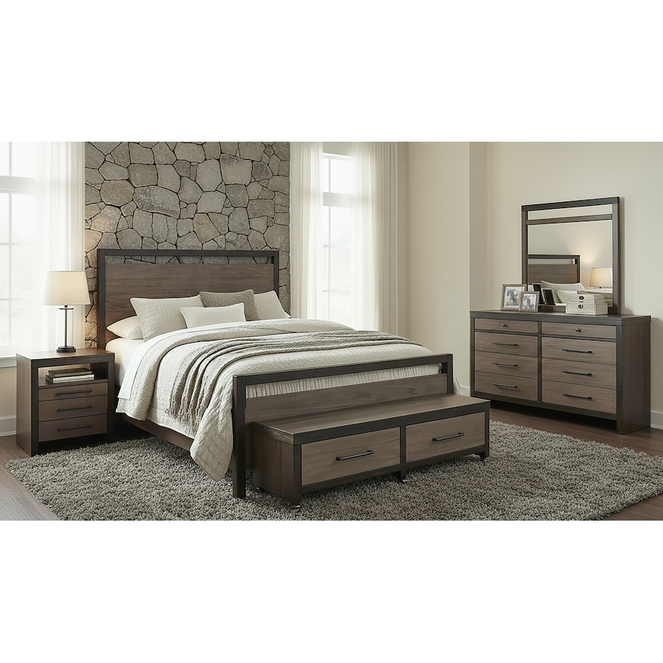 bartlett buckskin and tobacco leaf nightstand   