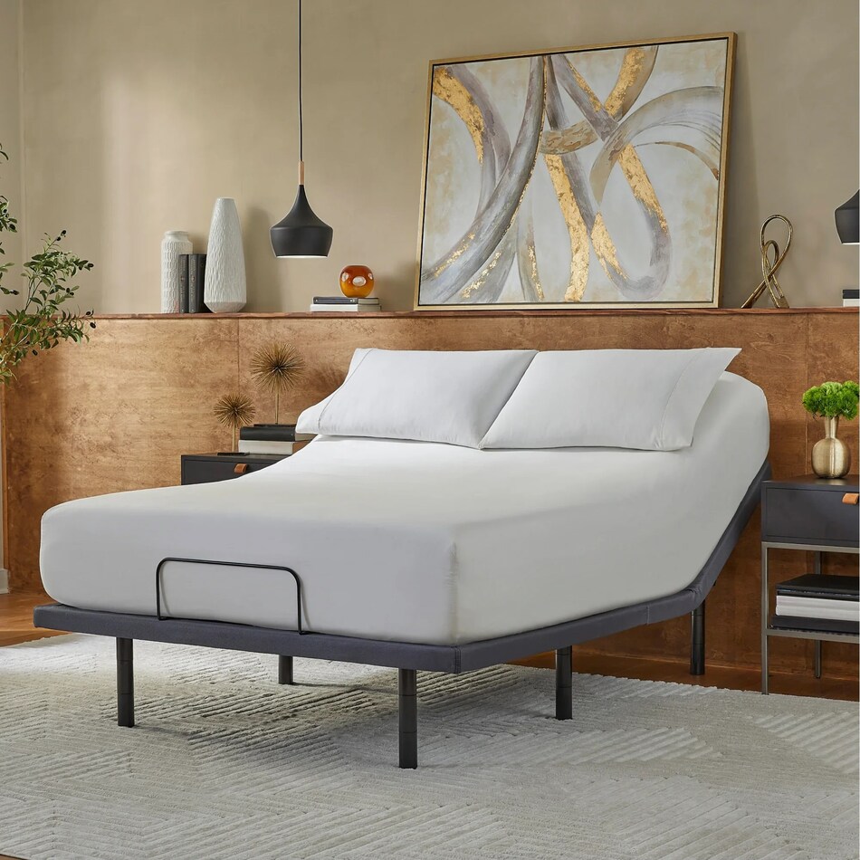 baselogic pearl level + top color: gray accent color: black adjustable base king   