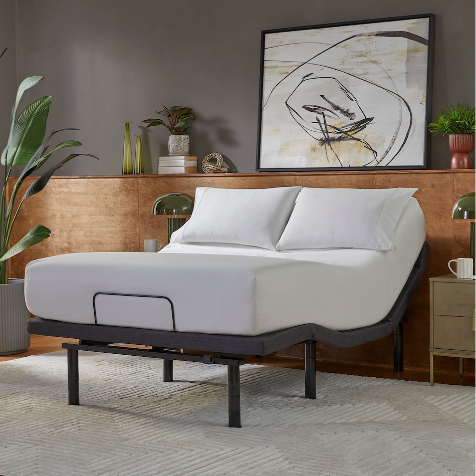 baselogic platinum level  top color: gray side color: gray accent color: black adjustable base twin xl   