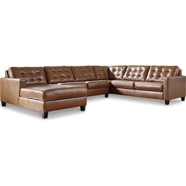 BASKOVE 4-PIECE LEATHER SECTIONAL