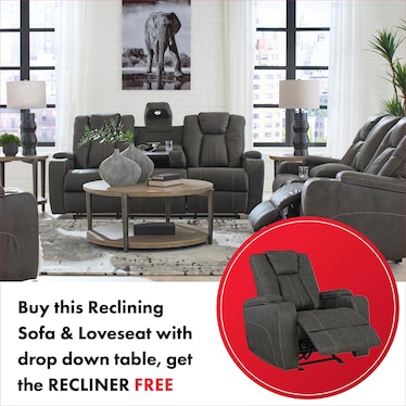 BATAVIA PIER RECLINING SOFA AND LOVESEAT WITH FREE RECLINER!