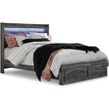 BAYSTORM QUEEN PANEL BED WITH 2 STORAGE DRAWERS