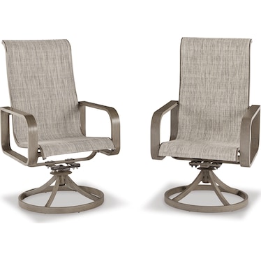 BEACH FRONT SLING SWIVEL CHAIR (SET OF 2)