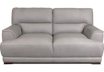beau grey leather loveseat   