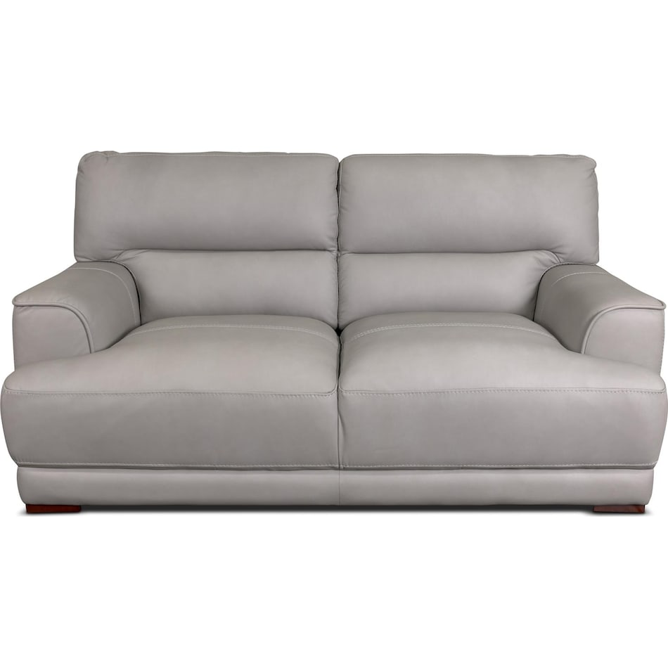 beau grey leather loveseat   