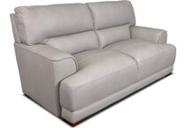 beau grey leather loveseat   