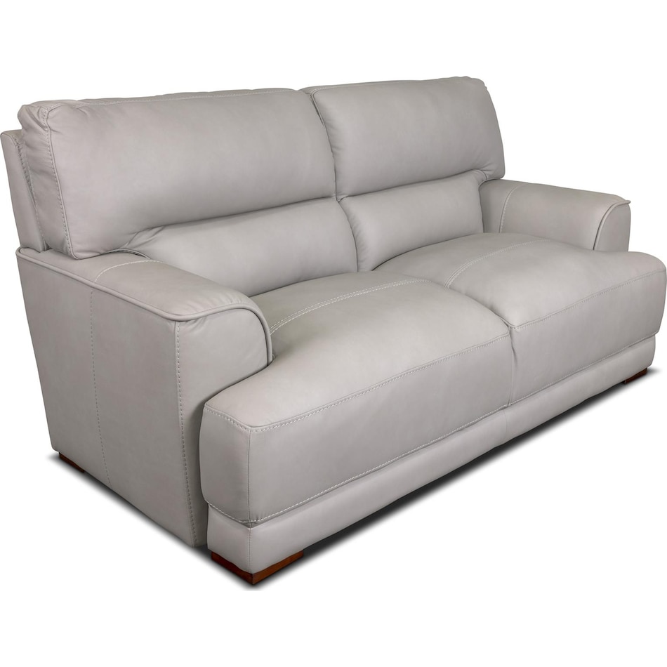 beau grey leather loveseat   