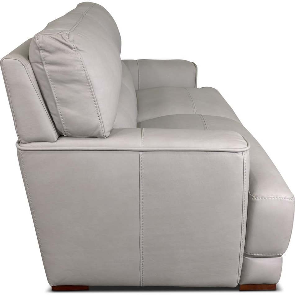 beau grey leather loveseat   