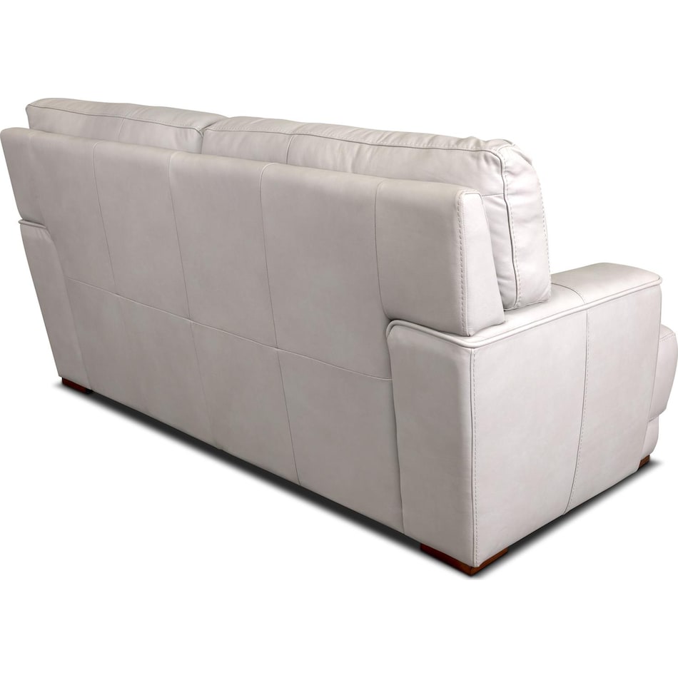 beau grey leather loveseat   