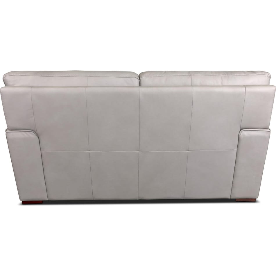 beau grey leather loveseat   
