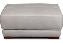 beau grey leather ottoman   