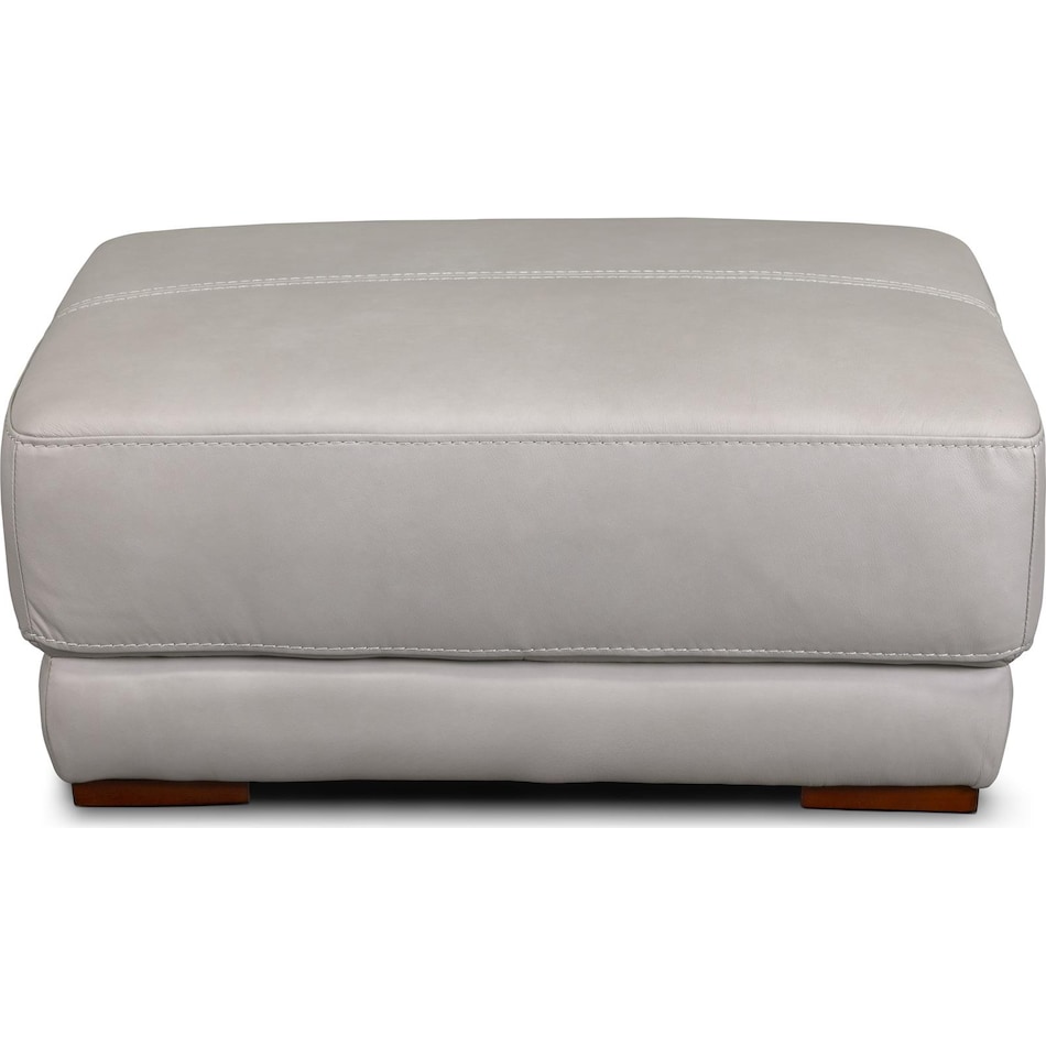beau grey leather ottoman   