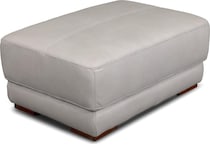 beau grey leather ottoman   