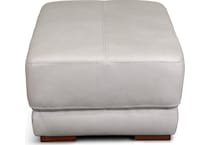 beau grey leather ottoman   