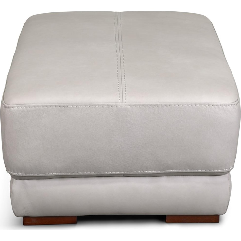 beau grey leather ottoman   