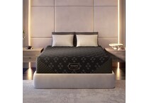 beautyrest black hyb xcs series  plush top color: black side color: black accent color: silver mattress cal king   
