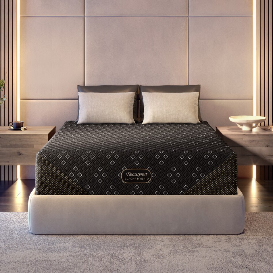 beautyrest black hyb xcs series  plush top color: black side color: black accent color: silver mattress king   