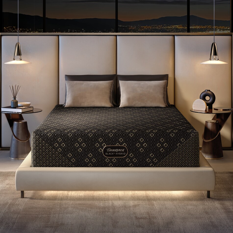 beautyrest black hyb xcs series  firm top color: black side color: black accent color: gold mattress twin xl   