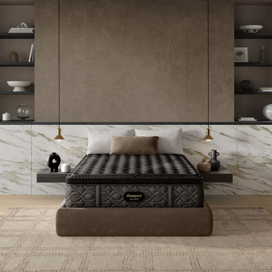beautyrest black series  firm pt top color: gray side color: black accent color: black mattress cal king   