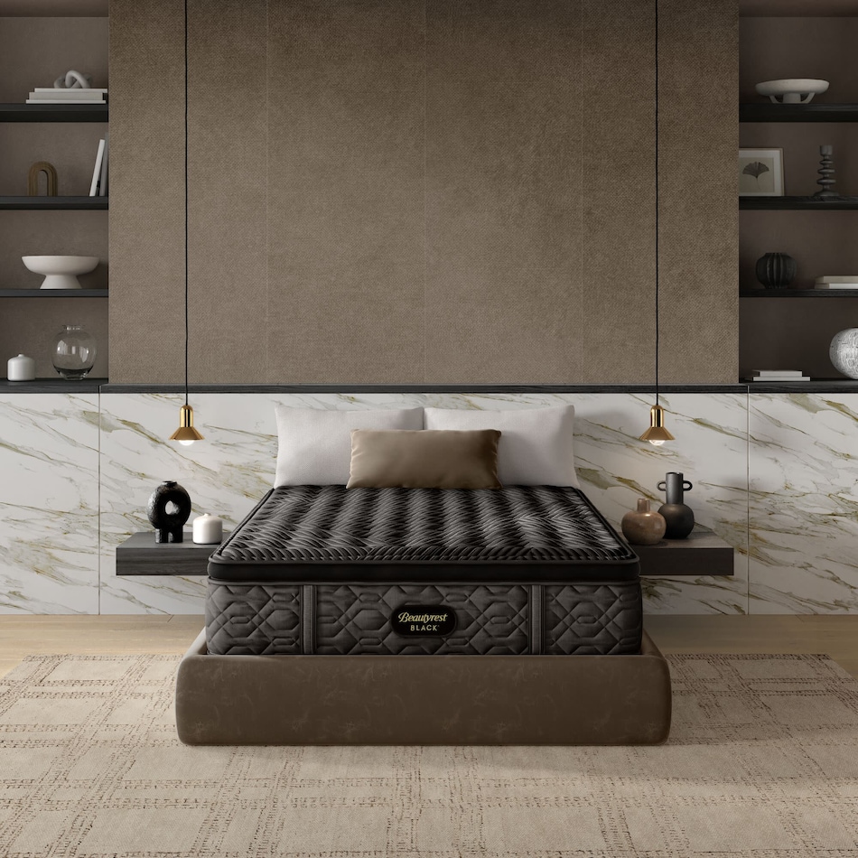 beautyrest black series  firm pt top color: gray side color: black accent color: black mattress full   