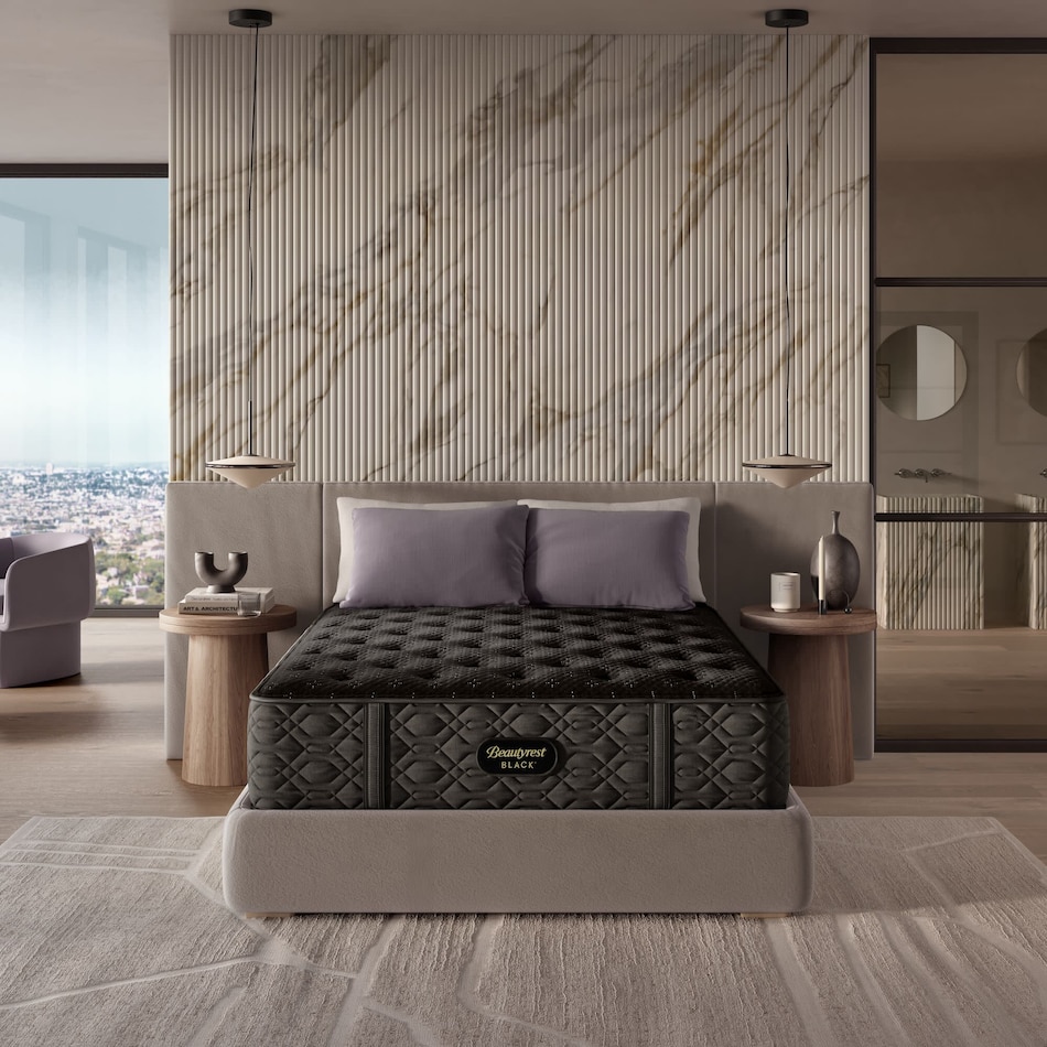 beautyrest black series  medium tt top color: black side color: black accent color: silver mattress cal king   