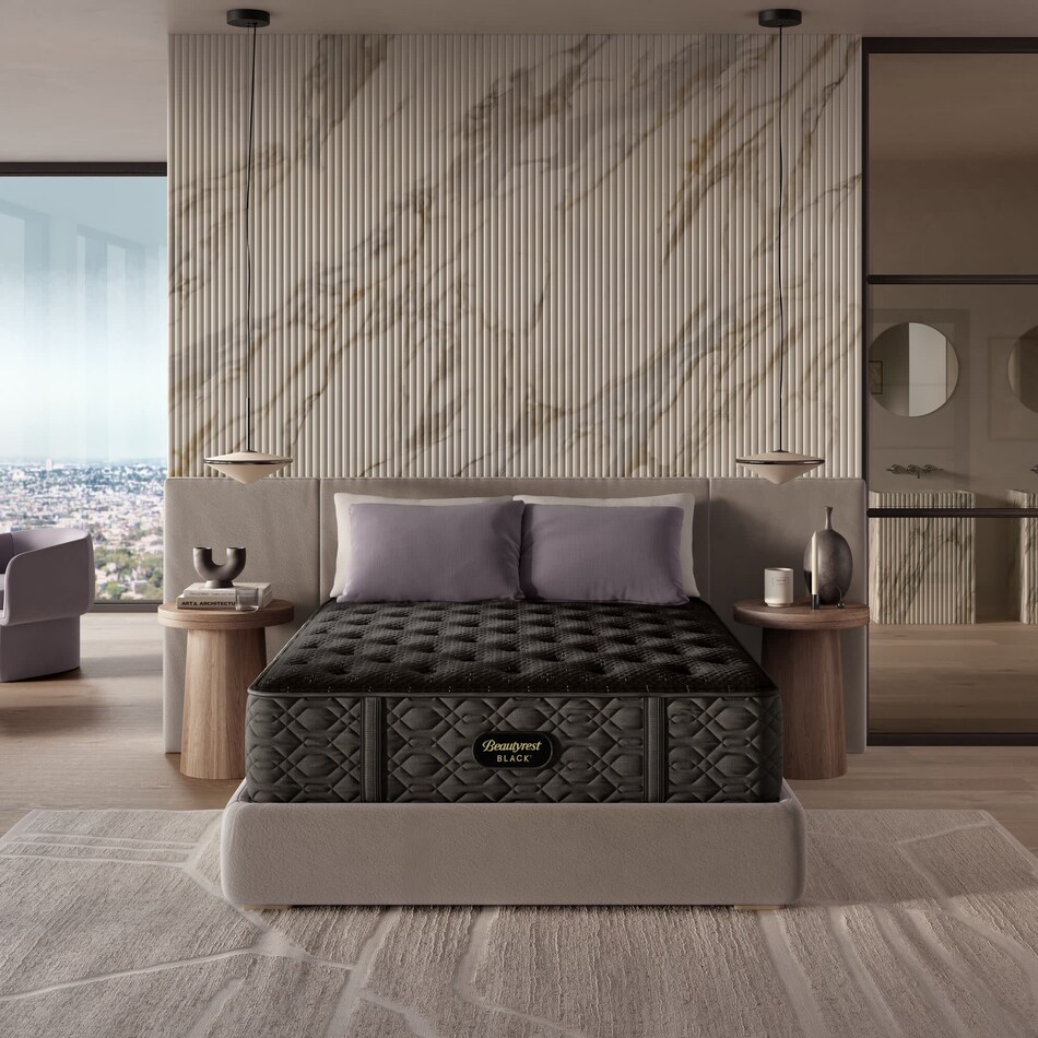 beautyrest black series  medium tt top color: black side color: black accent color: silver mattress queen   