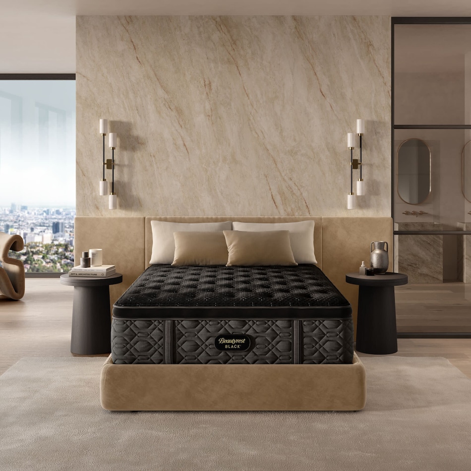 beautyrest black series  plush pt top color: black side color: black accent color: silver mattress cal king   