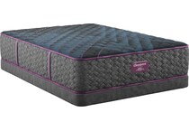 beautyrest world class level  extra firm top color: gray side color: gray accent color: purple mattress twin xl   