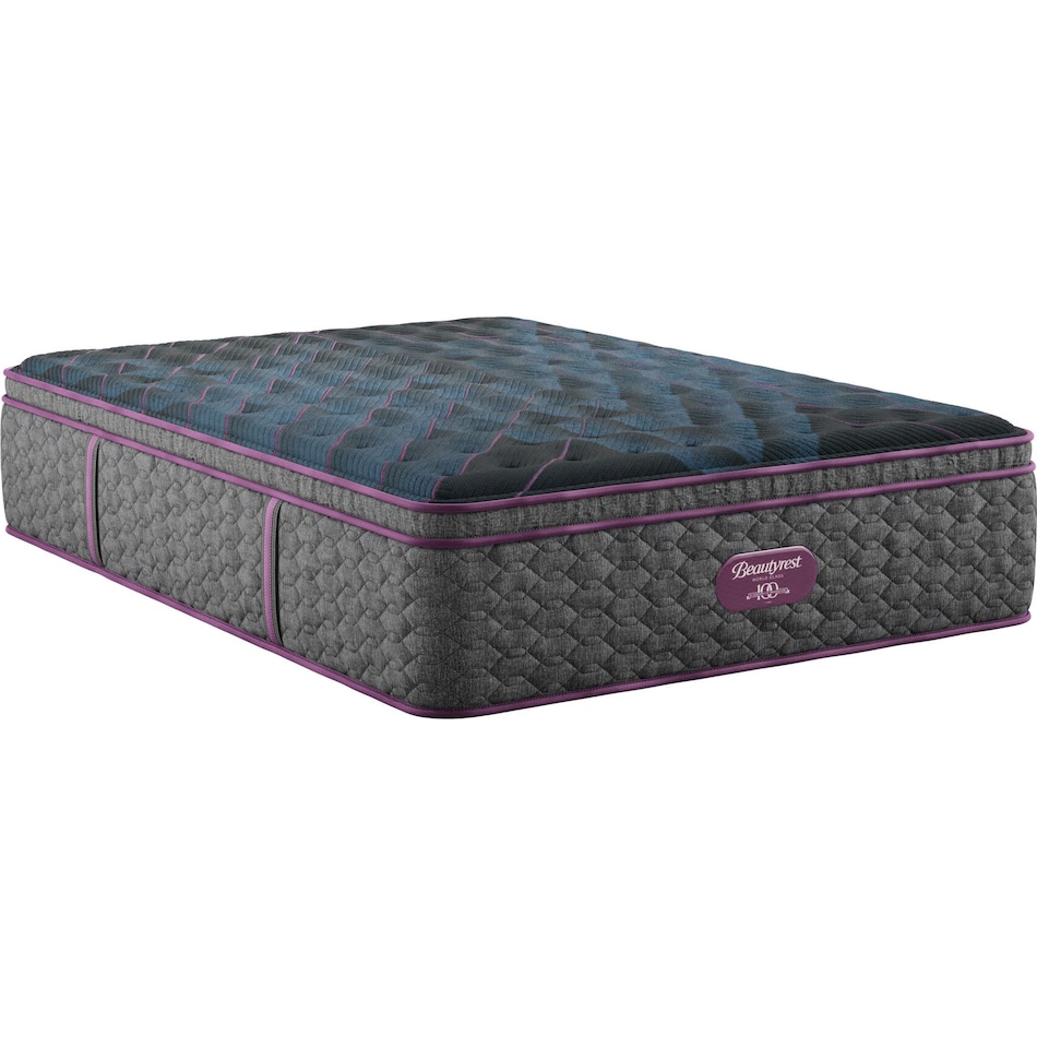 beautyrest world class level  med pt top color: gray side color: gray accent color: purple mattress twin   