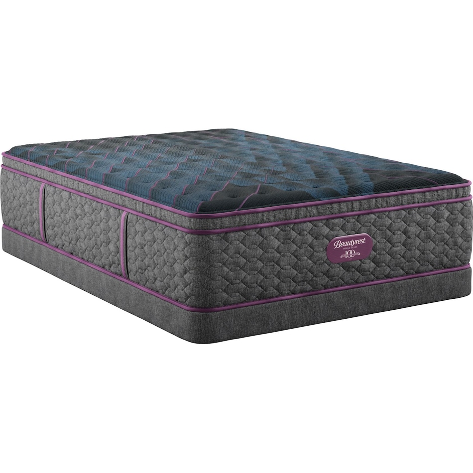 beautyrest world class level  med pt top color: gray side color: gray accent color: purple mattress twin   