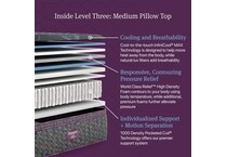 beautyrest world class level  med pt top color: gray side color: gray accent color: purple mattress twin   