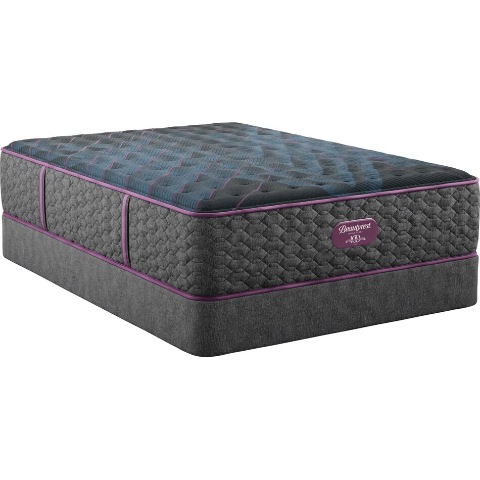 beautyrest world class level  med tt top color: gray side color: gray accent color: purple mattress twin xl   