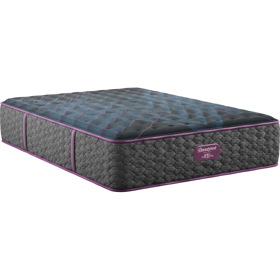 beautyrest world class level  med tt top color: gray side color: gray accent color: purple mattress twin   