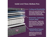 beautyrest world class level  med tt top color: gray side color: gray accent color: purple mattress twin   