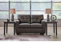 belziani leather loveseat   