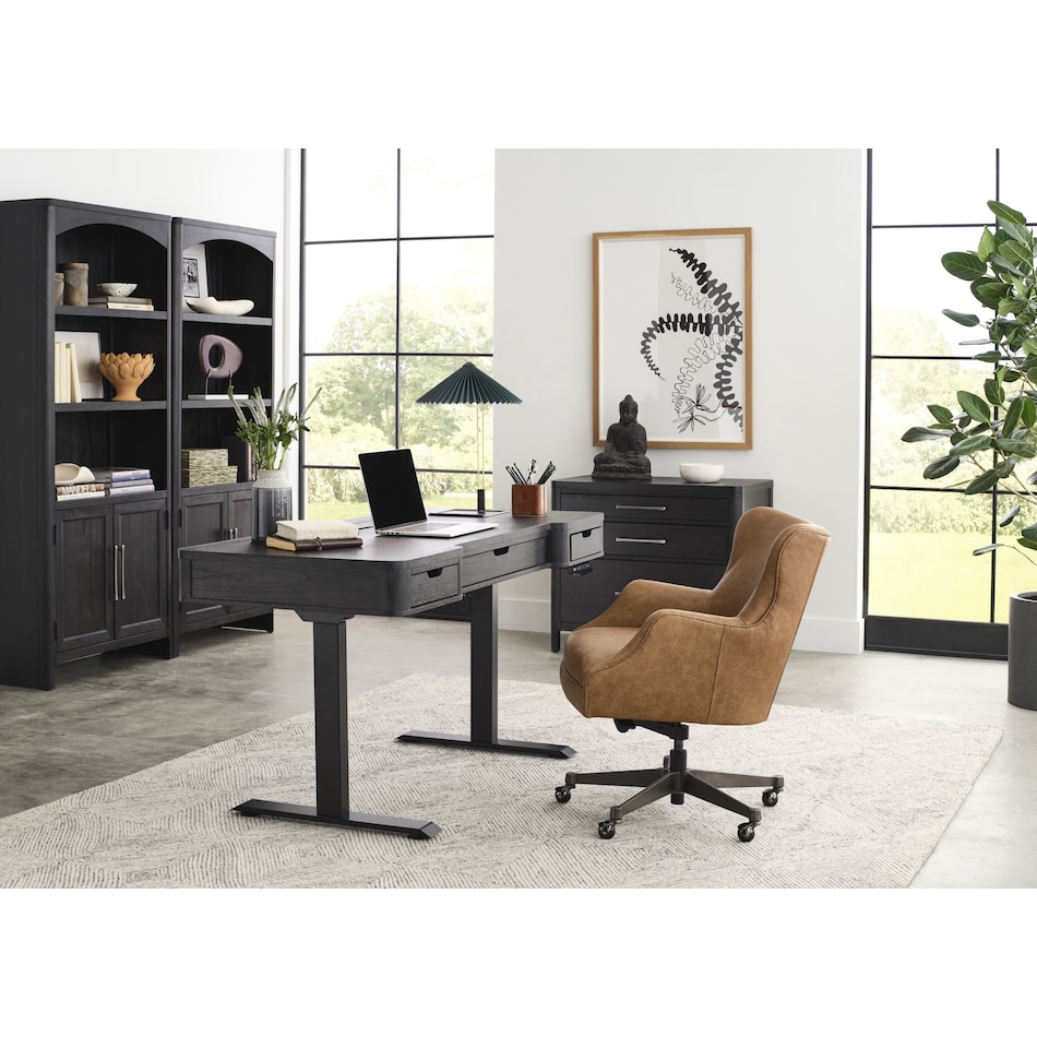 benedict venetian caramel desk chair   