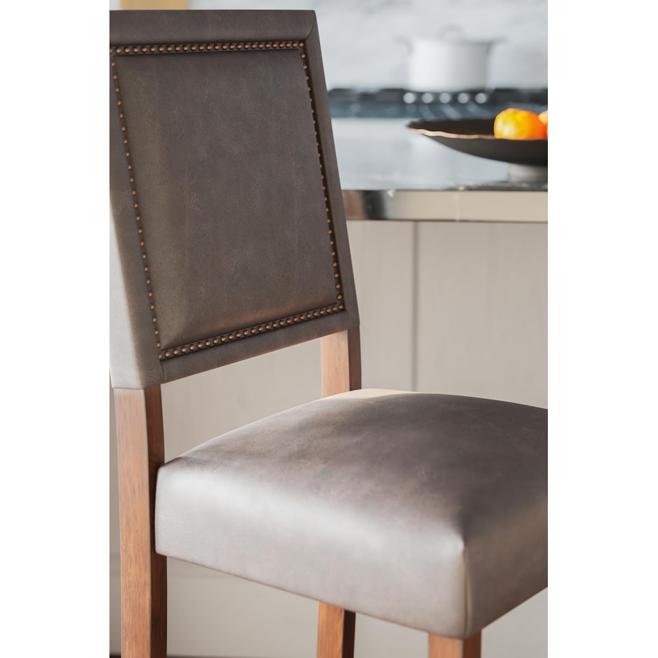 benmara greyish brown counter chair   